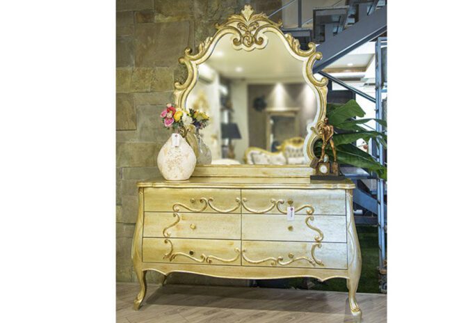 Buy Online unique Gold Dresser and Mirror in Pakistan - JF Homes