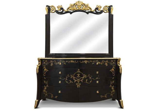 buy Ontario Dresser in Golden and Black Color Online - JF Homes