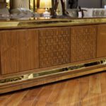 Buy Ravenna wood TV Stand in Golden color Online - JF Homes