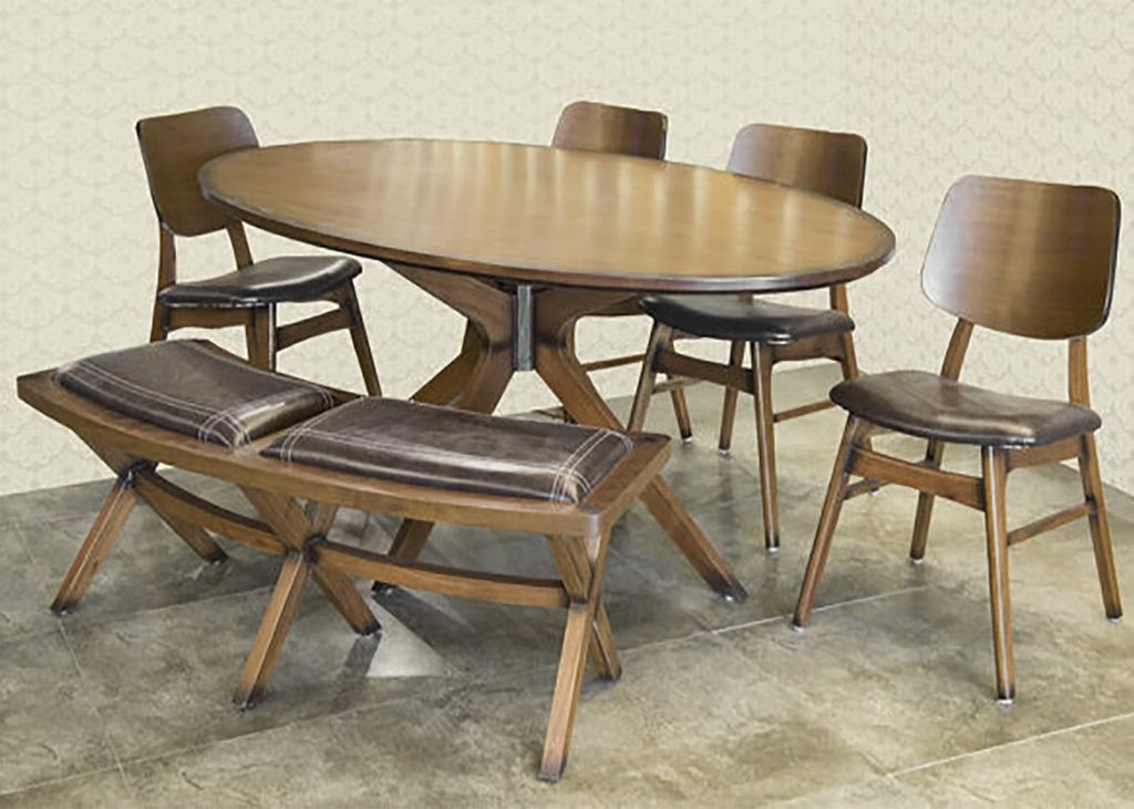 Conan – Dining Table With 4 Chairs + Bench