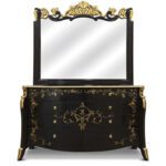 buy Ontario Dresser in Golden and Black Color Online - JF Homes