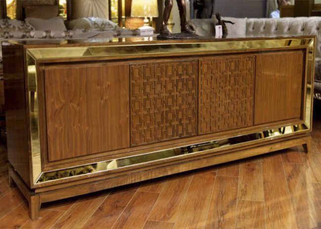 Buy Ravenna wood TV Stand in Golden color Online - JF Homes