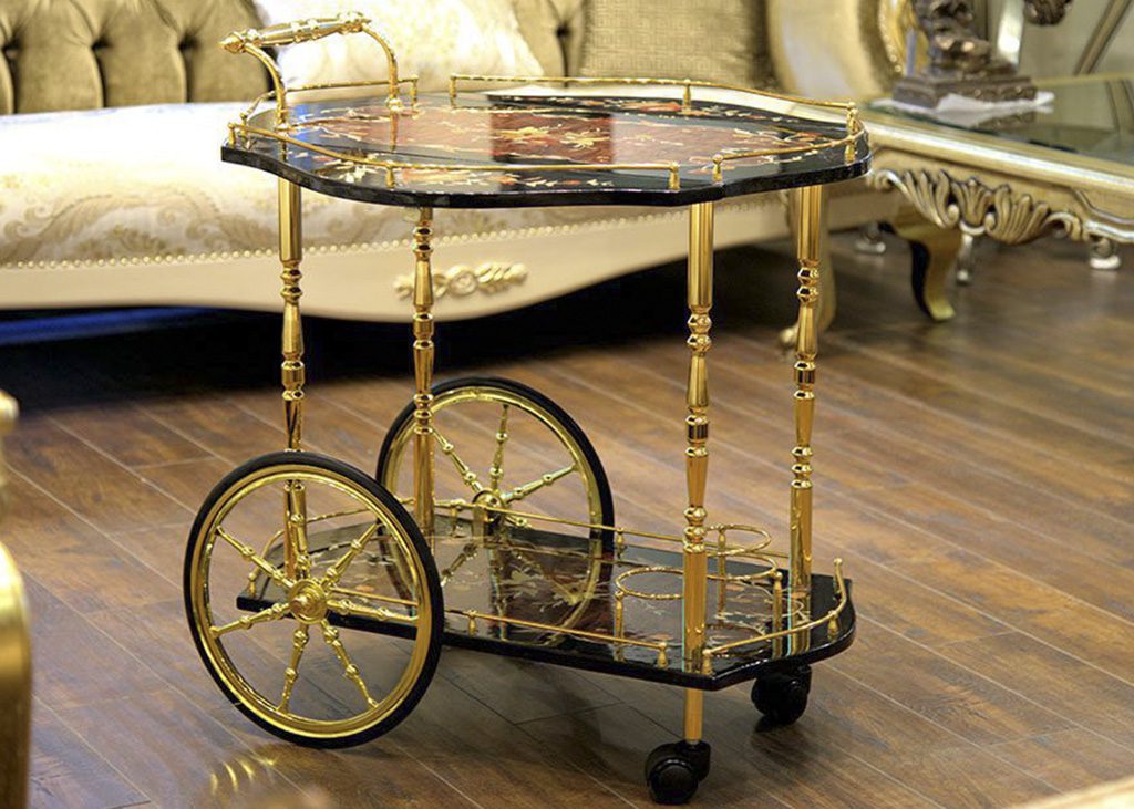 Tea Trolley – Golden & Black Polish