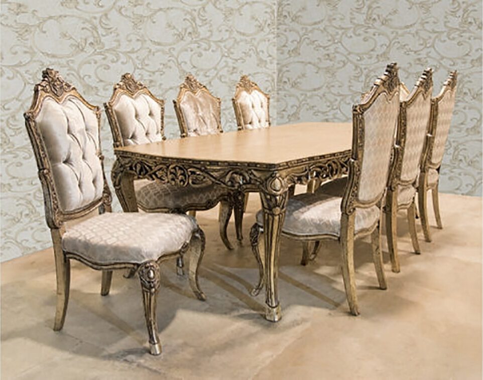 Affordable luxury dining table set with wooden finish – JF Homes